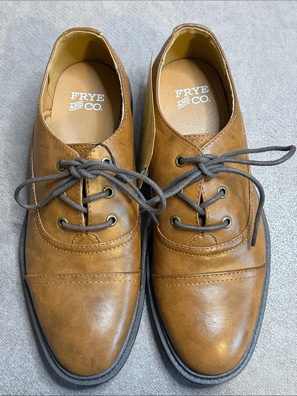 Frye Men's Colton Brush Brown Oxford Lace Dress Shoes Size 8 New With Box & Tags - Picture 2 of 9